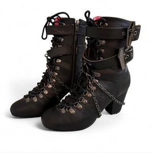 Gothic Ankle Boots with Chains